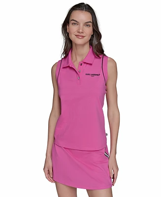 Karl Lagerfeld Paris Women's Sleeveless Polo Shirt