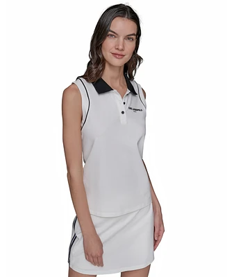 Karl Lagerfeld Paris Women's Sleeveless Polo Shirt