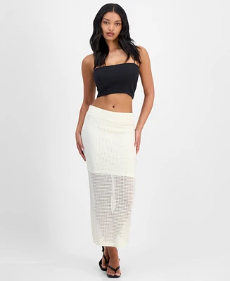 Bar Iii Women's Crochet Midi Skirt, Exclusively at Macy's