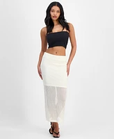 Bar Iii Women's Crochet Midi Skirt, Exclusively at Macy's