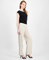 Kasper Women's Pinstripe Mid-Rise Straight-Leg Pants