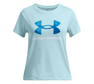 Under Armour Big Girls Logo Print Fill Graphic T-Shirt