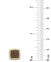 Men's Brown Diamond Square Cluster Stud Earrings (1/3 ct. tw) in 10k Gold