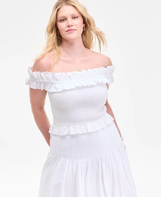 On 34th Women's Off-The-Shoulder Smocked Top, Exclusively at Macy's