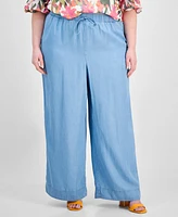 Vince Camuto Plus Drawstring-Waist Wide-Leg Pants
