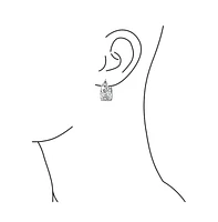 Bling Jewelry Boho Filigree Leaf Hoop Huggie Earrings Sterling Silver 1 Inch Diameter