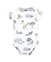 Hudson Baby Boys Cotton Bodysuits Safari World, Preemie