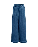 Lands' End Women's Lightweight Denim Mid Rise Pleated Slouchy Jeans