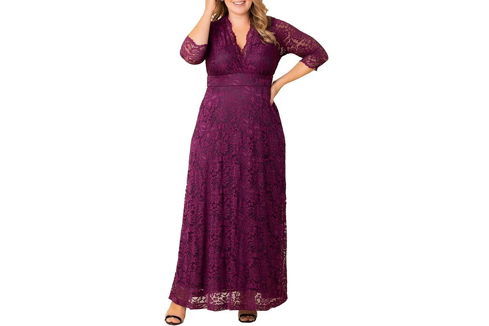 Kiyonna Plus Maria Lace Evening Gown