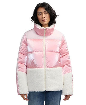 Scotch & Soda Women's Selma Short Boxy Puffer With Stand Collar