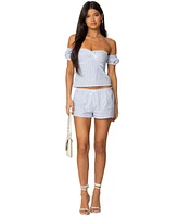 Edikted Women's Taryn Off Shoulder Striped Top