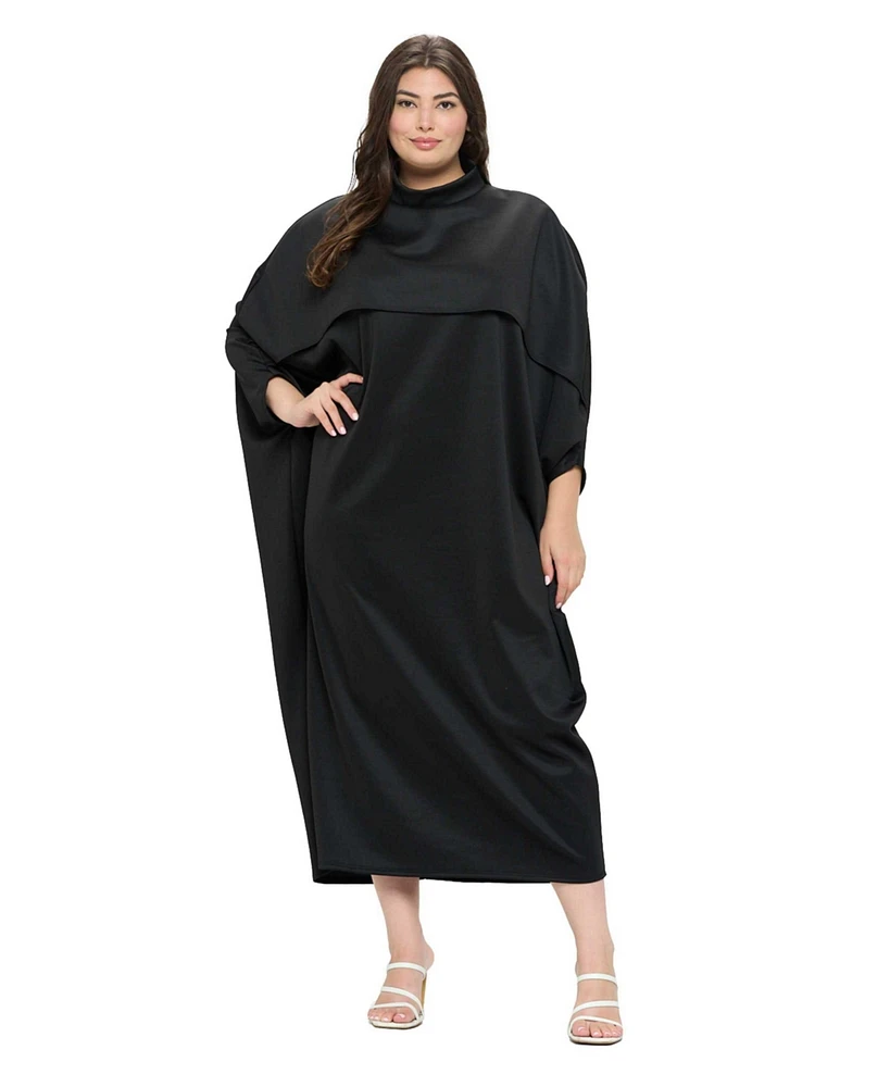 L I V D Plus Potter Cape Kaftan Midi Dress