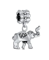 Bling Jewelry Republican Elephant Dangle Charm Bead Sterling Silver European Bracelet