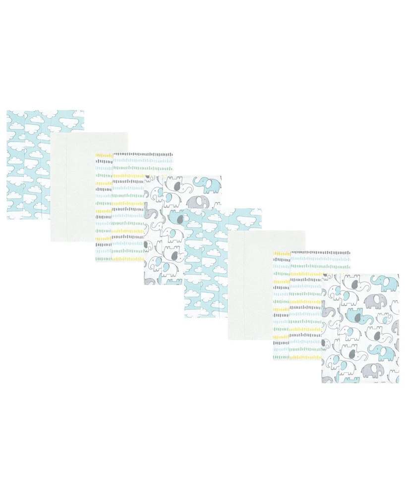 Hudson Baby Cotton Poly Flannel Burp Cloths 8-Pack, One Size