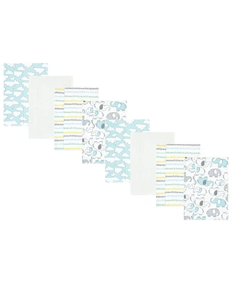 Hudson Baby Cotton Poly Flannel Burp Cloths 8-Pack, One Size