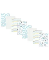 Hudson Baby Cotton Poly Flannel Burp Cloths 8-Pack, One Size