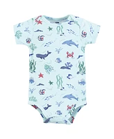 Hudson Baby Boys Cotton Bodysuits, Sea World, Preemie