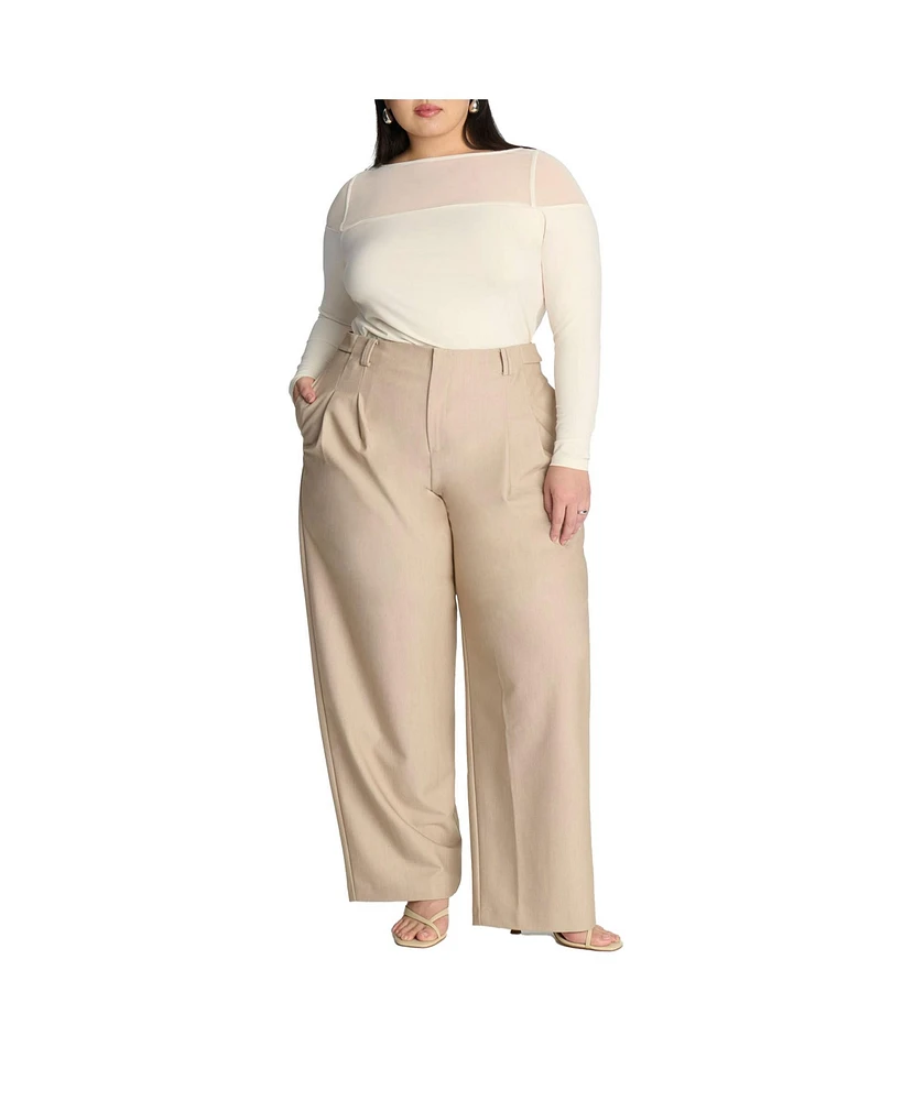 Eloquii Plus Size Trouser With Waistband Tabs
