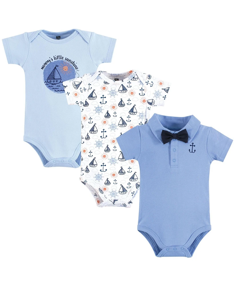 Hudson Baby Boys Cotton Bodysuits, Mommys Sunshine Polo, 9-12 Months