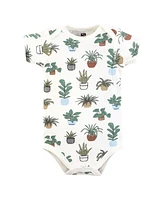 Hudson Baby Boys Cotton Bodysuits, Plants, 9-12 Months