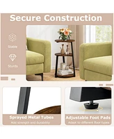 3-Tier Accent Round Side Table with Metal Frame-1 Piece