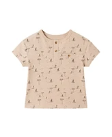 Andy & Evan Toddler Boys Toddler/Child Washed Sailboat Henley and Shorts Set