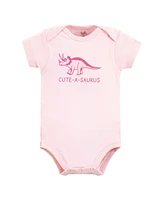 Touched by Nature Baby Girls Organic Cotton Bodysuits, Retro Dino, Preemie