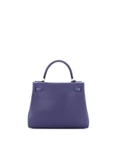 Pre-Owned Hermes Kelly 28 Handbag Verso Evercolor with Palladium Hardware
