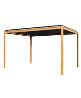 Mondawe 10x13FT Outdoor Aluminum Pergola Louvered Pergola