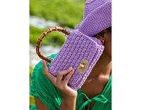 Airmail Mini Crochet Handbag In Mauve Purple