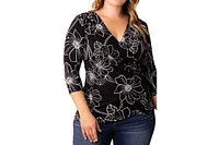 Kiyonna Plus Femme Fatale Faux Wrap Top