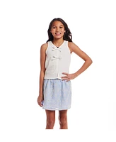 Andy & Evan Big Girls Toddler/Child White Rib Knit Tank and Skirt Set