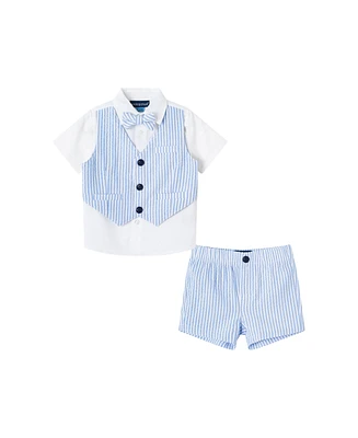 Andy & Evan Baby Boys Chambray Polo and Vest Set