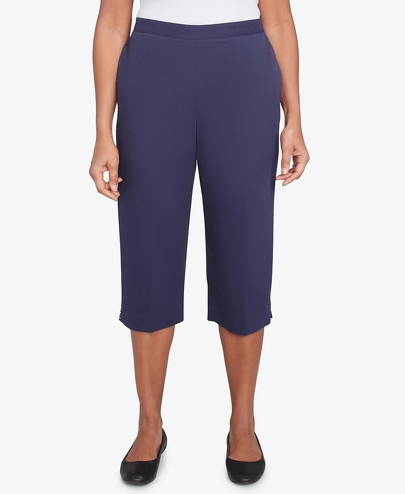 Alfred Dunner Women's Land of The Free Star-Studded Capri Pants
