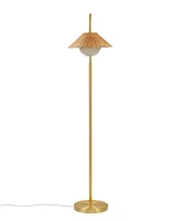 Ink+Ivy 66" Laguna Rattan Weave Shade Iron Floor Lamp