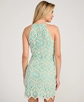 Guess Women's Crochet Sleeveless Halter Minidress