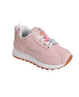 Bebe Toddler Girls Lace Charms Metallic Logo Shoe