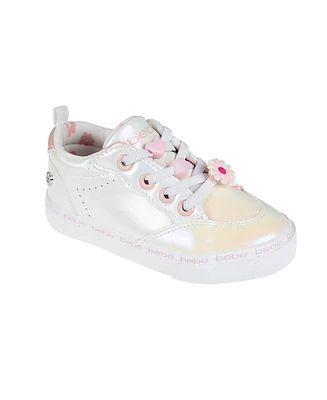 Bebe Toddler Girls Printed Flower Lining with Charms Sneakers