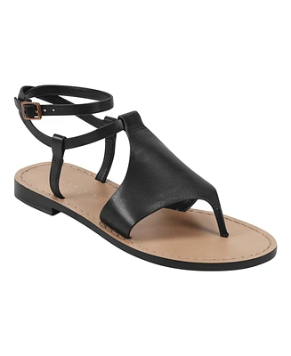 Marc Fisher Ltd Women's Lille Ankle Strap Flat Thong Sandals