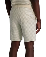Karl Lagerfeld Paris Men's Relaxed-Fit Textured Stripe 8-1/2" Drawstring Shorts