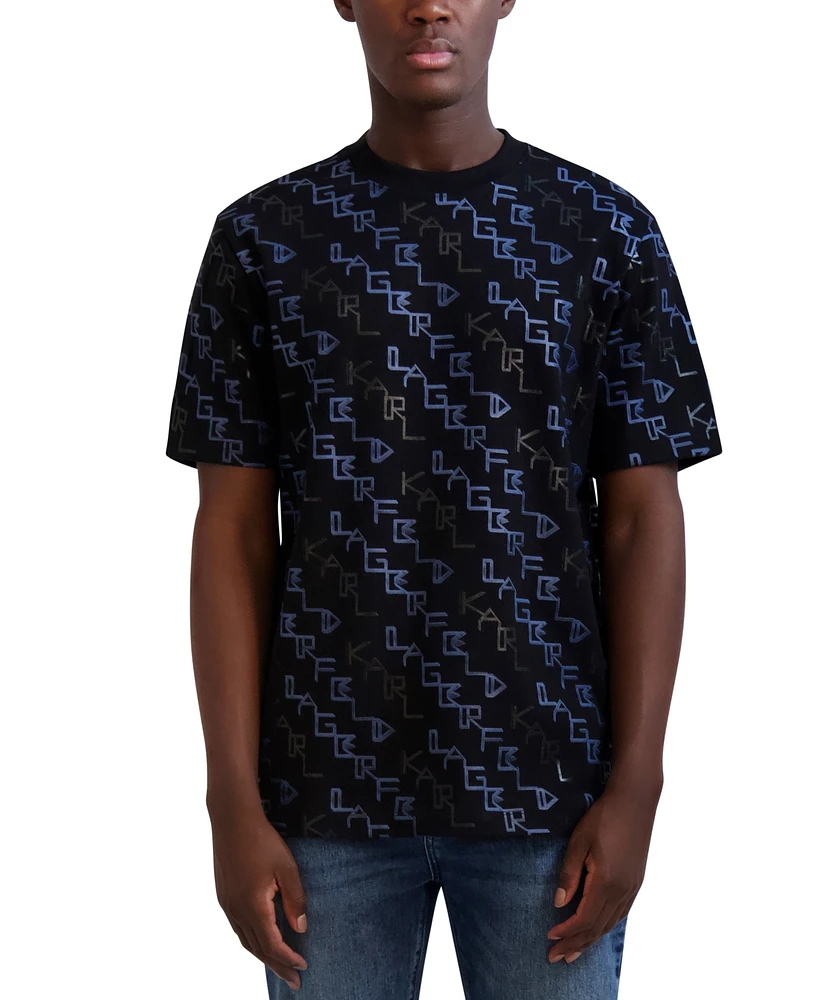 Karl Lagerfeld Paris Men's Cascading Logo T-Shirt