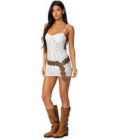 Edikted Women's Sheer Lace Cupped Mini Dress