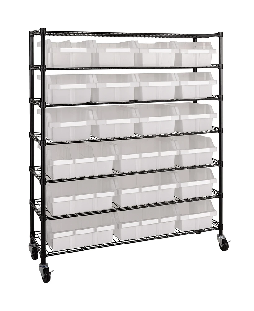 Seville Classics 7-Tier 21 Bin Rack System