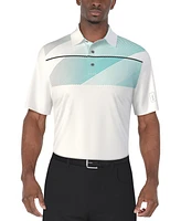 Pga Tour Men's Short Sleeve Diagonal Chest Stripe Golf Polo Shirt
