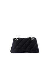 Pre-Owned Balenciaga Medium Crush Chain Flap Bag Quilted Velvet