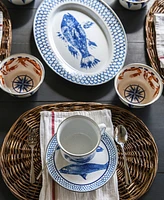 Golden Rabbit Fish Camp Enamelware Oval Platter