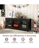 58 Inch Fireplace Tv Stand with Adjustable Shelves for TVs up to 65 Inch