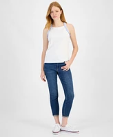 Tommy Hilfiger Women's High-Neck Ruffle-Trim Cotton Tank Top