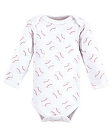 Luvable Friends Baby Boys Preemie Long Sleeve Bodysuits 3pk, Baseball, Preemie