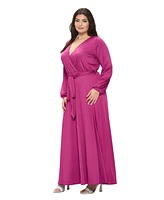 L I V D Plus Espinoza Surplice Maxi Dress